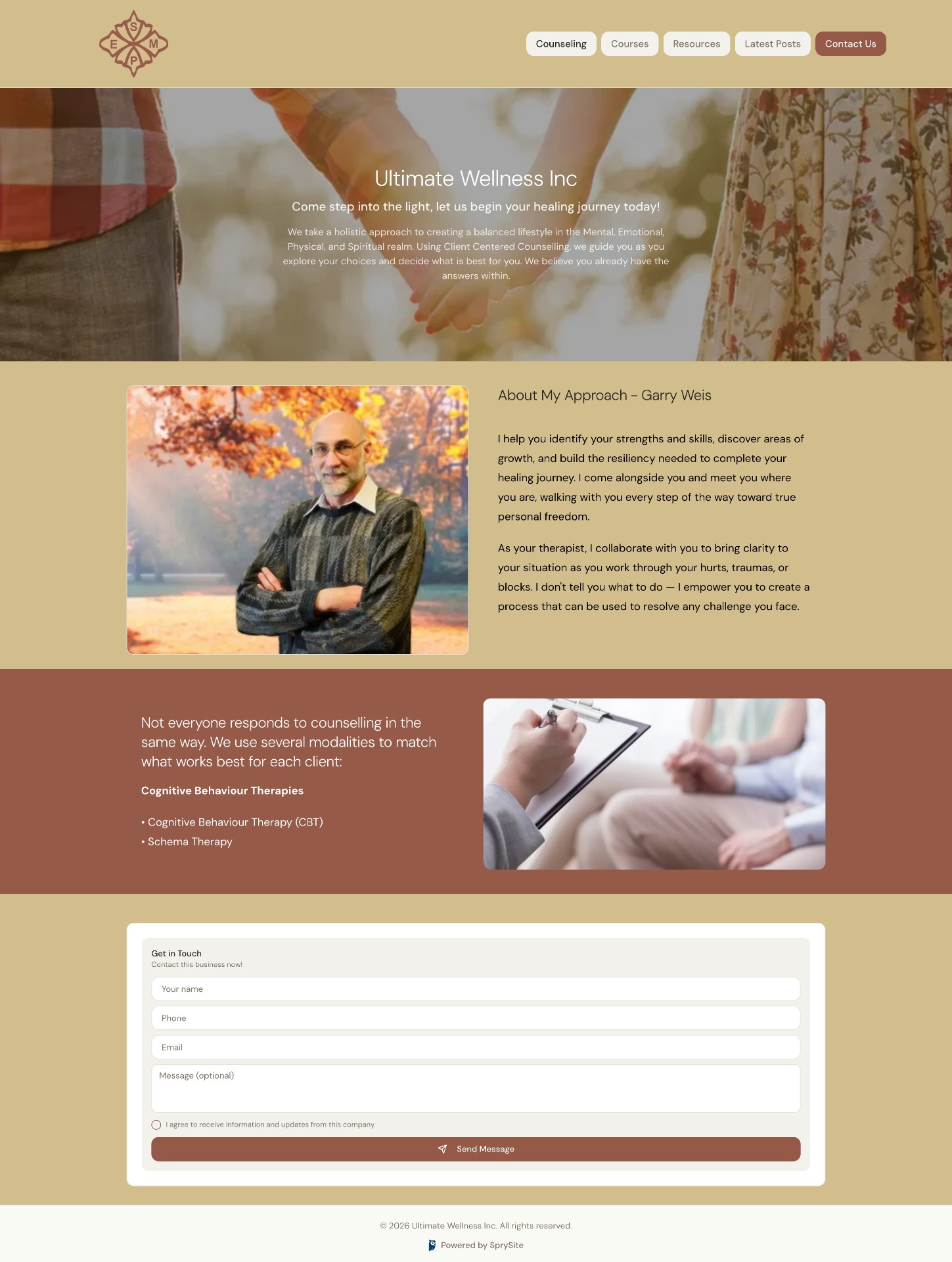 Ultimate Wellness counseling website example