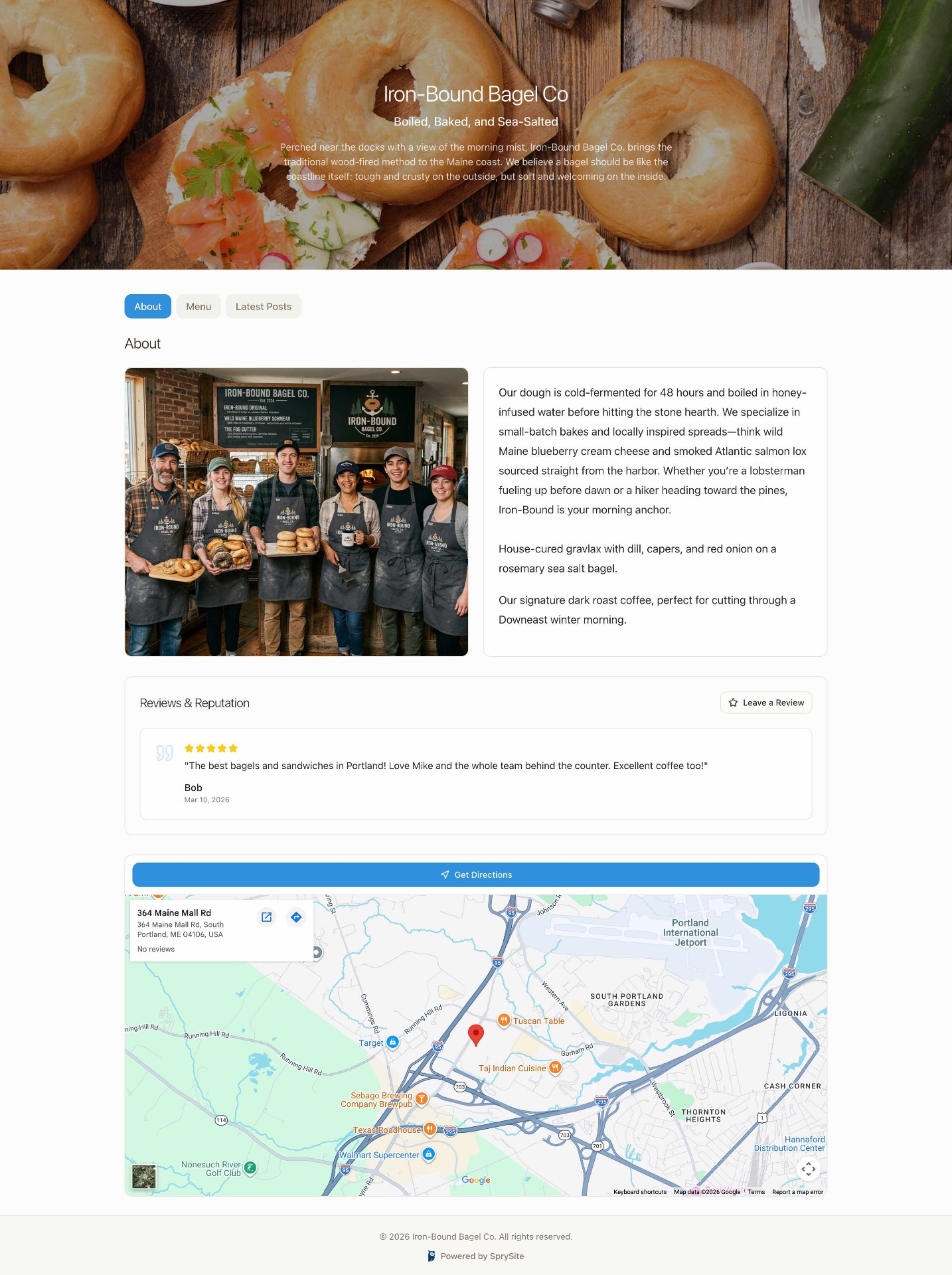 Bagel deli website example