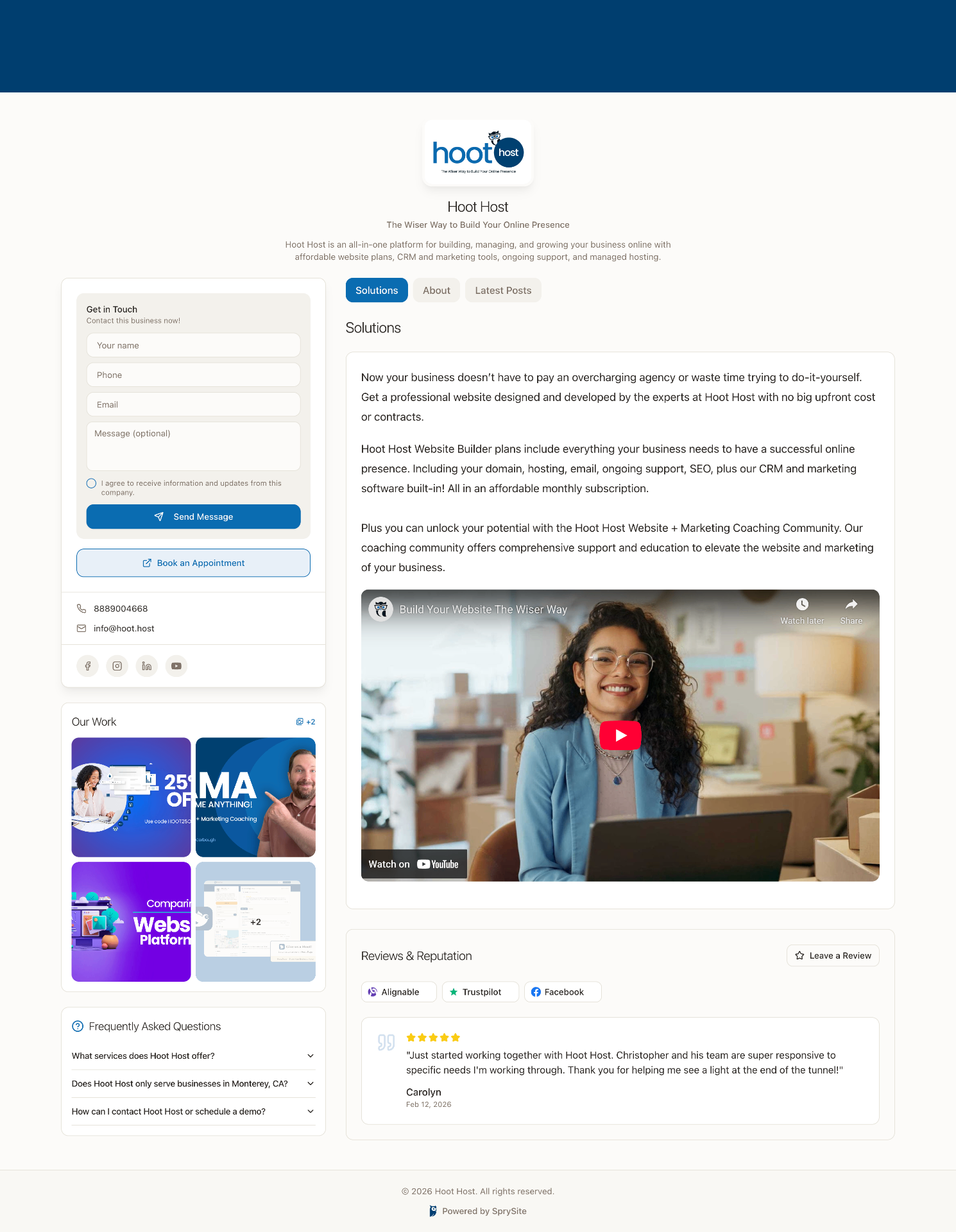 Technology company website example